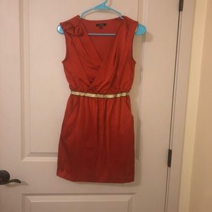 Cute burnt orange cocktail dress!